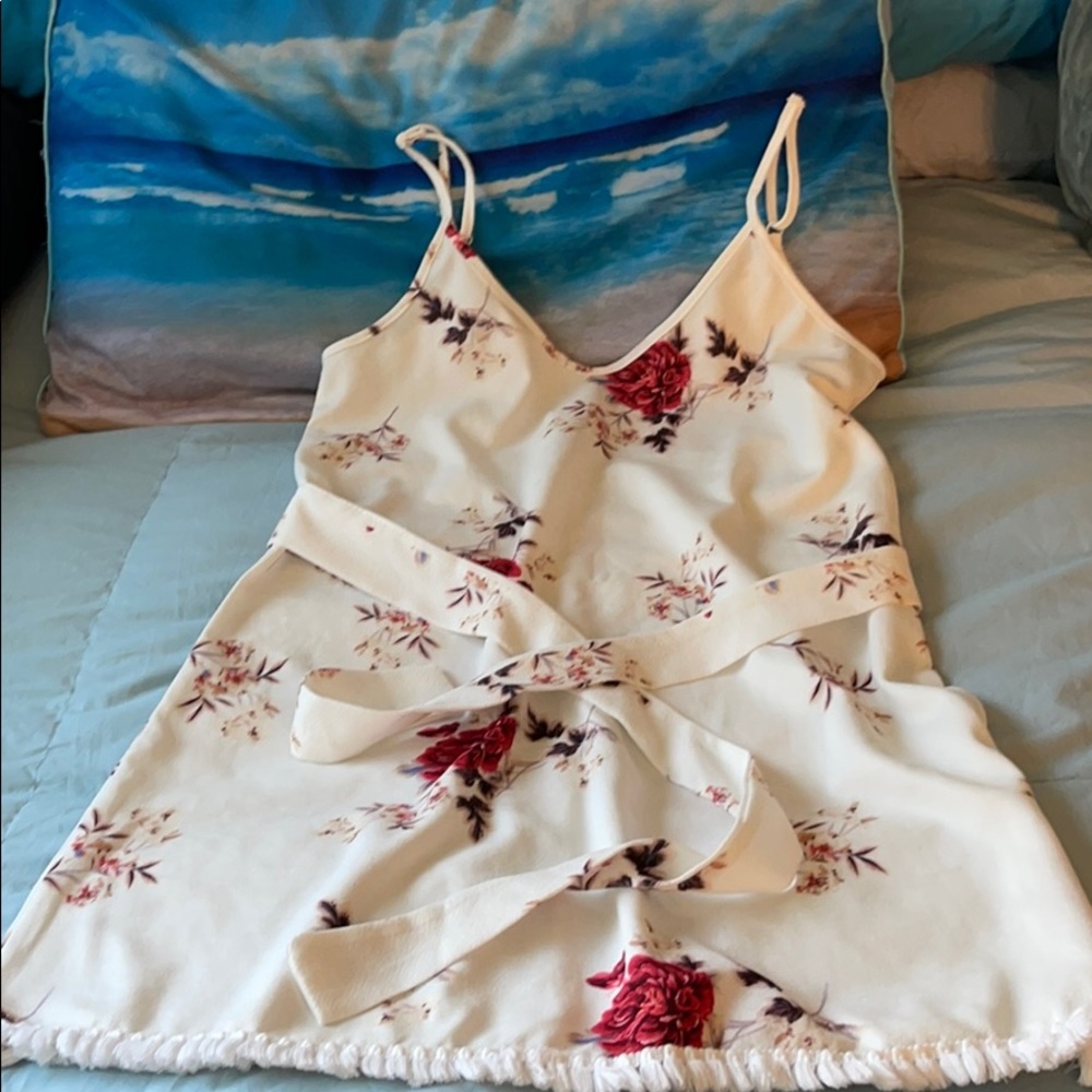 Spring dress with floral pattern